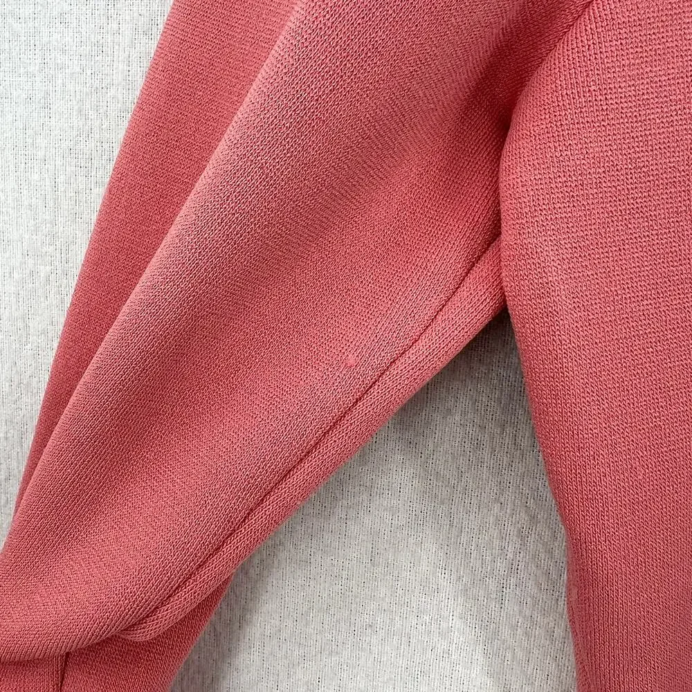 ALICE AND OLIVIA Sharee Top Womens Medium Pink Tie Knit Crop V Neck Long Sleeve
